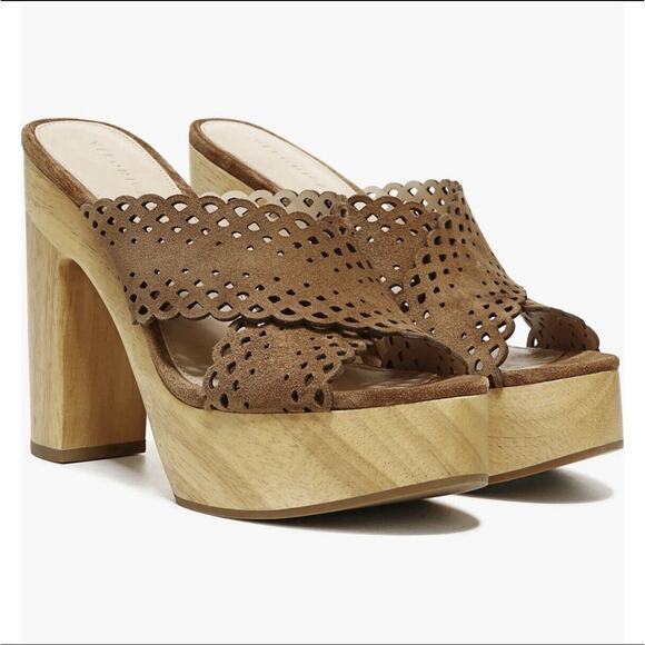 VERONICA BEARD Shoes - Veronica Beard Gaynor Platform Sandals 10M Hazelwood Brown